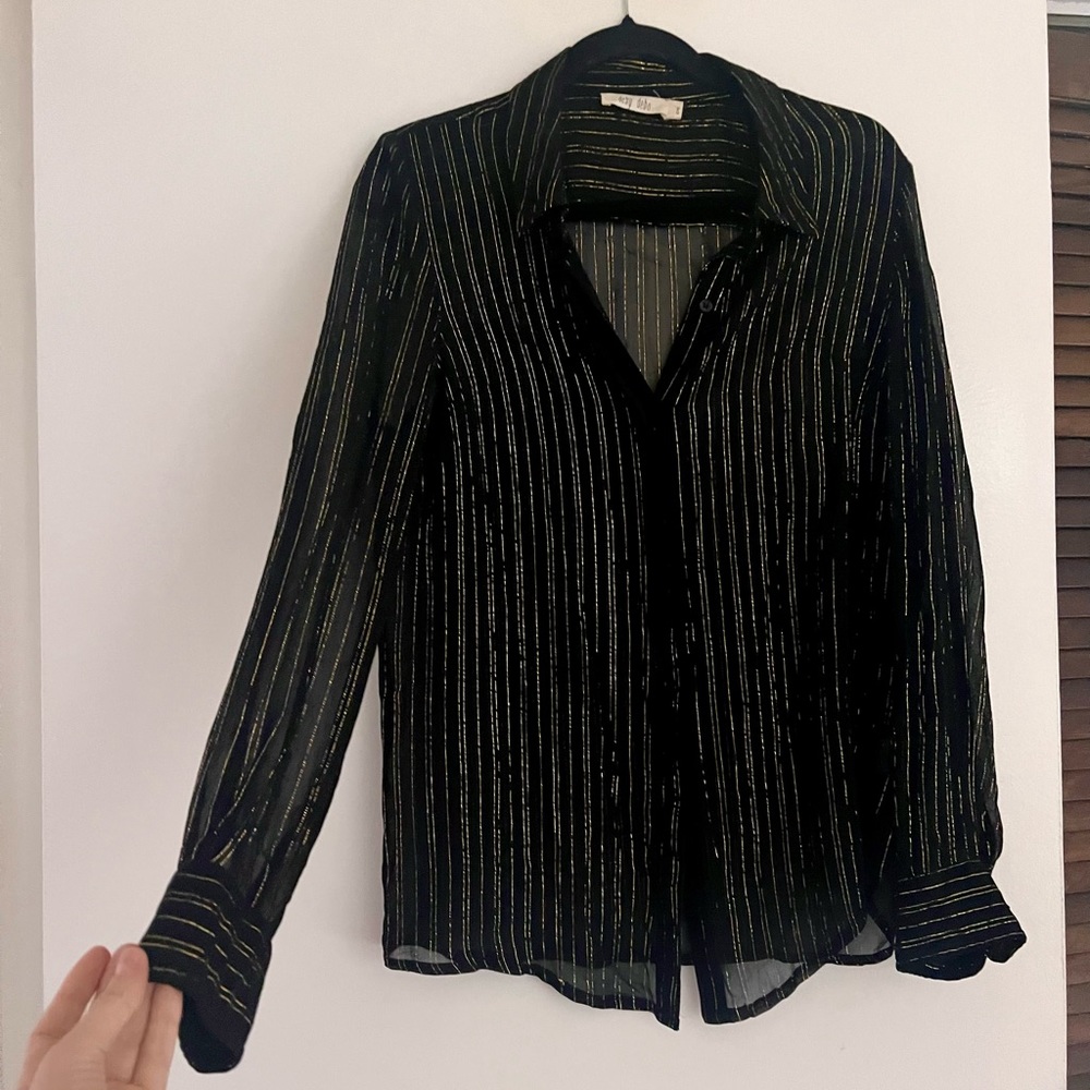 Reformation style black & gold sheer top, from a a boutique in Lisbon!